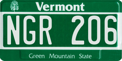 VT license plate NGR206