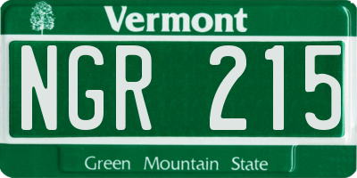 VT license plate NGR215