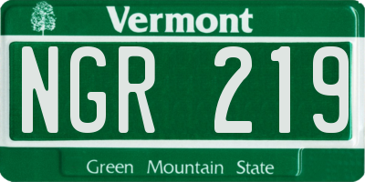 VT license plate NGR219