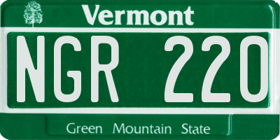 VT license plate NGR220