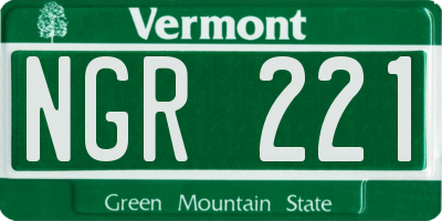 VT license plate NGR221