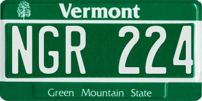 VT license plate NGR224