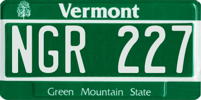 VT license plate NGR227