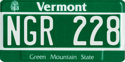 VT license plate NGR228