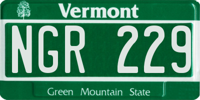 VT license plate NGR229