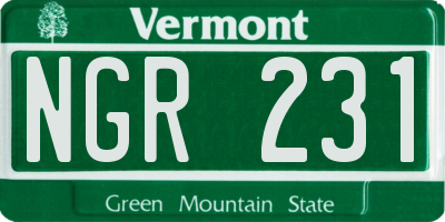 VT license plate NGR231