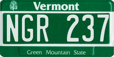 VT license plate NGR237