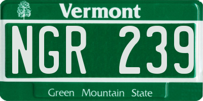 VT license plate NGR239