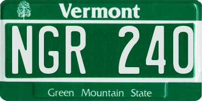 VT license plate NGR240