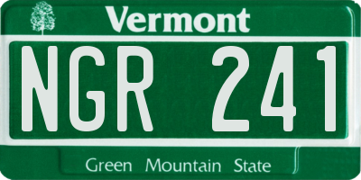 VT license plate NGR241