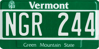 VT license plate NGR244