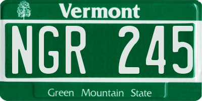 VT license plate NGR245