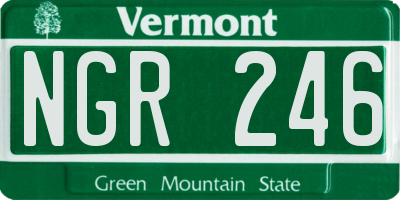 VT license plate NGR246