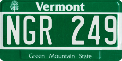 VT license plate NGR249