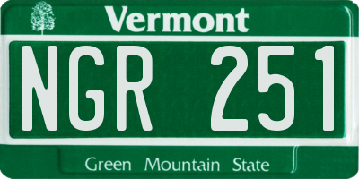 VT license plate NGR251