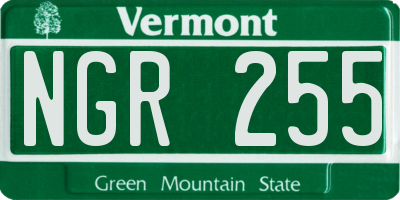 VT license plate NGR255
