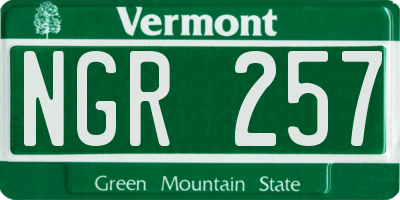 VT license plate NGR257
