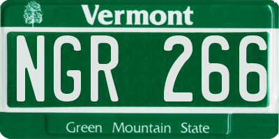 VT license plate NGR266