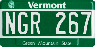 VT license plate NGR267