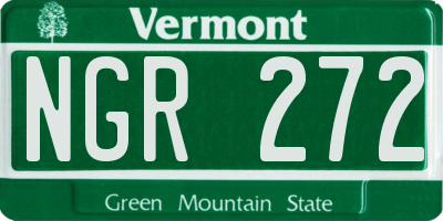VT license plate NGR272