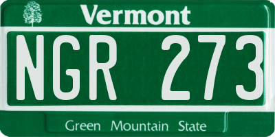 VT license plate NGR273