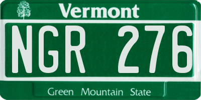 VT license plate NGR276