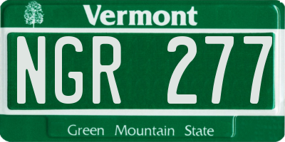 VT license plate NGR277