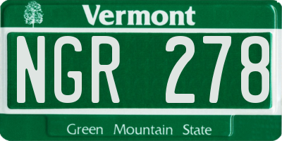 VT license plate NGR278