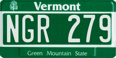 VT license plate NGR279