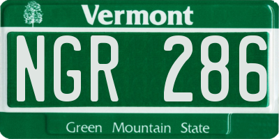 VT license plate NGR286