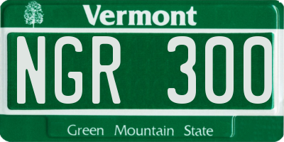 VT license plate NGR300