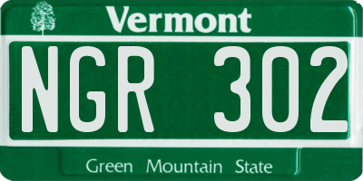 VT license plate NGR302