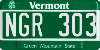 VT license plate NGR303