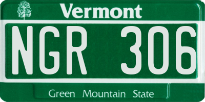 VT license plate NGR306