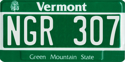 VT license plate NGR307