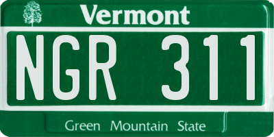 VT license plate NGR311