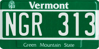 VT license plate NGR313