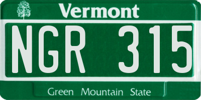 VT license plate NGR315