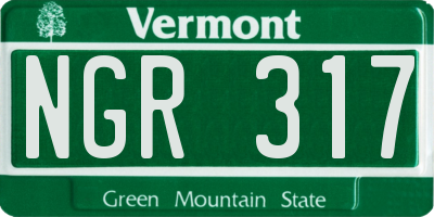 VT license plate NGR317