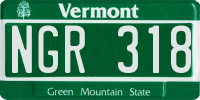 VT license plate NGR318