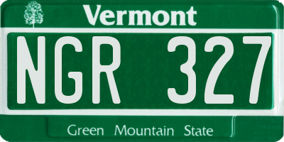 VT license plate NGR327