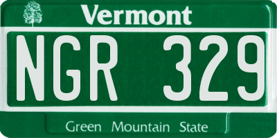 VT license plate NGR329