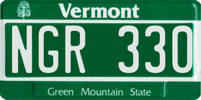 VT license plate NGR330
