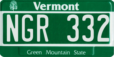 VT license plate NGR332