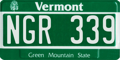 VT license plate NGR339