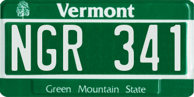 VT license plate NGR341