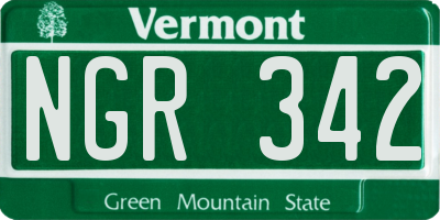VT license plate NGR342