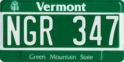 VT license plate NGR347