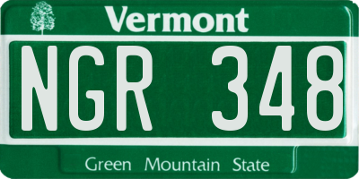 VT license plate NGR348
