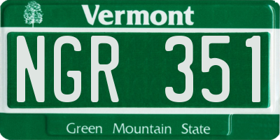 VT license plate NGR351